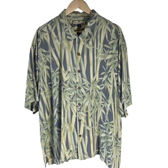 Tommy Bahama Bamboo Palm Print Silk Shirt Sz XXL - Picture 1 of 5